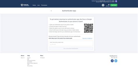 fanduel authenticator setup key|FanDuel 2FA Guide .